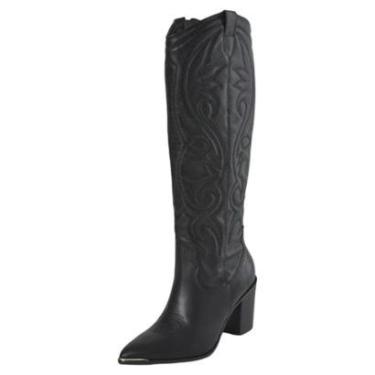 Imagem de Bota Feminina Salto Alto Bloco Elegancia Country Via Marte-Feminino