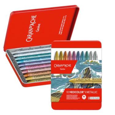 Imagem de Giz Pastel Oleoso Caran D'Ache Neocolor I Metálico 10 Cores - CARAN DA