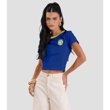Imagem de Blusa Feminina em Cotton Leve Brasil Dianna Azul-Feminino