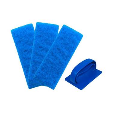 Imagem de 1 Suporte Lt Manual Bralimpia Com 3 Fibra AZUL De 26cmx10cm