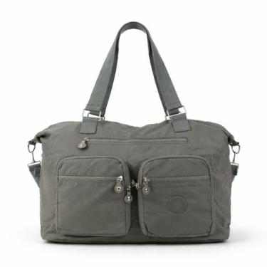 Imagem de Bolsa Feminina Grande Nylon Impermeável Tiracolo Multi Bolsos Academia
