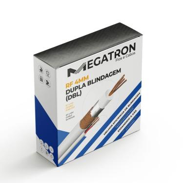 Imagem de Cabo Coaxial para CFTV RF 0,4-2,5 DBL + 2x26AWG 100M Indicado para Sistemas de CFTV com Blindagem Dupla Branco Megatron