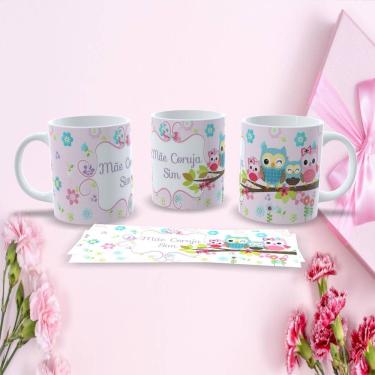 Imagem de Caneca de Porcelana 325ML Mães Estampa 41 Decorada para Dia das Mães Apta micro-ondas l...