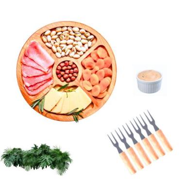 Imagem de Kit Petisqueira Tábua De Frios Petisqueira Bambu Mesa Posta - L'amour 