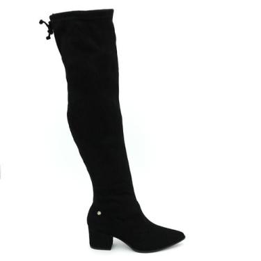 Imagem de Bota Feminina Via Uno Original 828023 Cano Longo Salto Alto Ziper, 37,