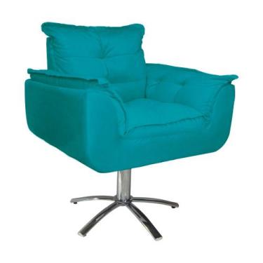 Imagem de Kit 2 Poltronas Decorativa Clínica Com Base Giratória de Metal Opala S