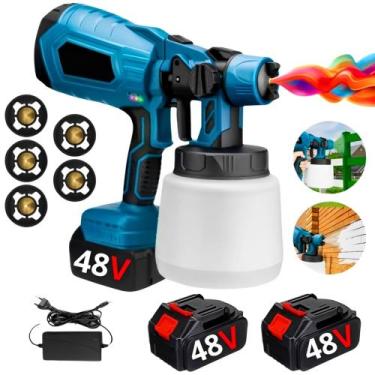 Imagem de Pistola Elétrica Pintura 48V 1800W 5 Bicos Pulverizadora Portátil Prof