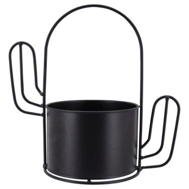 Imagem de CACHEPÔ GARDEN CACTO METAL 23x24x13cm PRETO
