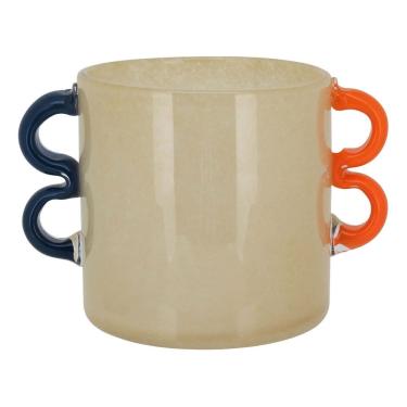 Imagem de VASO DECORATIVO ENFEITE PLANTA VIDRO 15x21x21cm MARFIM