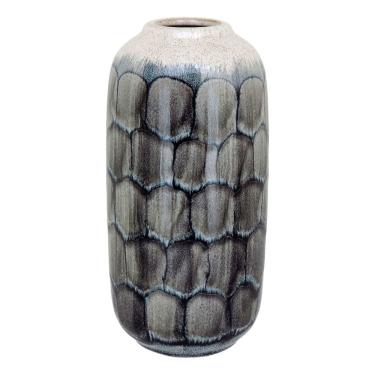 Imagem de VASO DECORATIVO ENFEITE DECORAÇÃO CASA PLANTA CERÂMICA 23x11x11cm AZUL