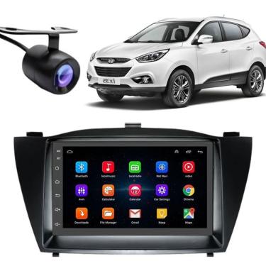 Imagem de Central Multimídia Automotiva Android Auto Hyundai IX35 7 HD 1024X600 Bluetooth Wi-Fi GPS Câmera de Ré Preto