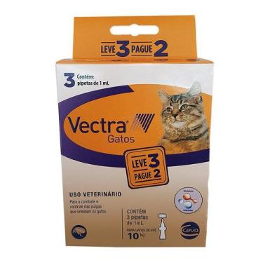 Imagem de Vectra Gatos Antipulgas Caixa 3 Pipetas - Ceva