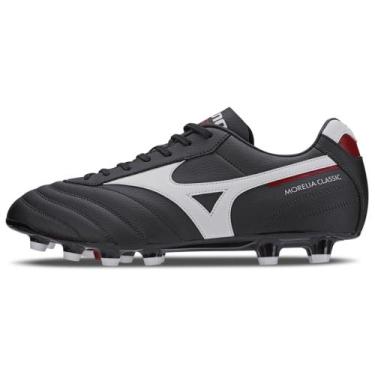 Imagem de Chuteira Mizuno Morelia Classic MD - Campo - Preta, Branco, Preto, 39