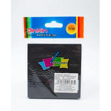 Imagem de Adesivo Bloco Papel Preto JinXin 90 Folhas