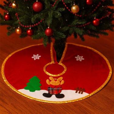 Imagem de Saia Pelúcido Tapete Base Enfeite Para Árvore De Natal 60cm Rena - Gen