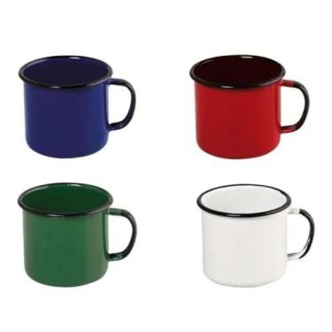 Imagem de Kit 4 Canecas esmaltadas 160ml Nr6 Ewel , Colore