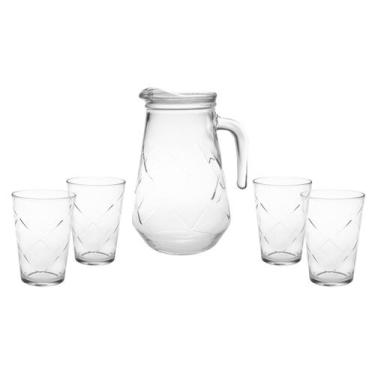 Imagem de Conjunto de Jarra 1,5L e Copos 280ml de Vidro - Nadir Maracatu 5 Peças