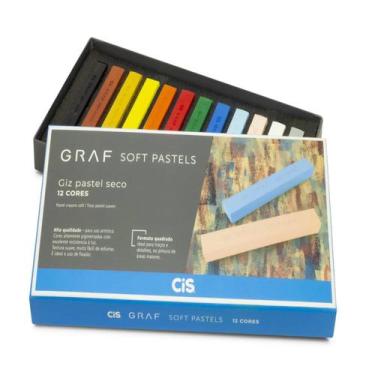 Imagem de Giz Soft Pastels Pastel Seco Graf c/ 12 Cores Cis