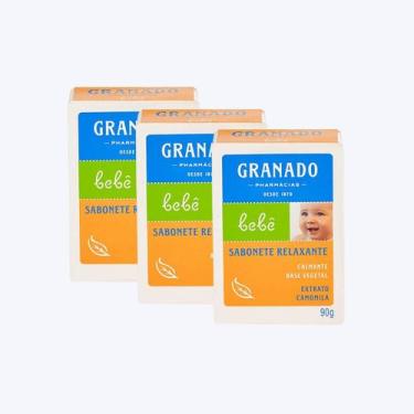 Imagem de Kit 3 Sabonete Barra de Glicerina Granado Bebê Camomila 90g, Kit, Camo