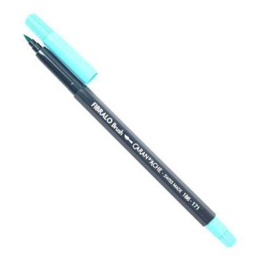Imagem de Caneta Fibralo Brush Caran D'ache Aquarelável Azul Claro 171