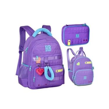 Imagem de Kit Mochila Lancheira e Estojo Rebecca Bonbon Plush Dreams RB26238 Cor