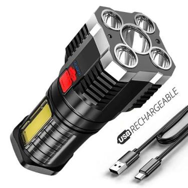 Imagem de Lanterna Recarregável USB 5 leds 4 funções HY912 - Universal
