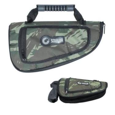 Imagem de Bolsa Case Porta Pistola E Revolver C/ Forro E Bolso Lateral - Sol E L