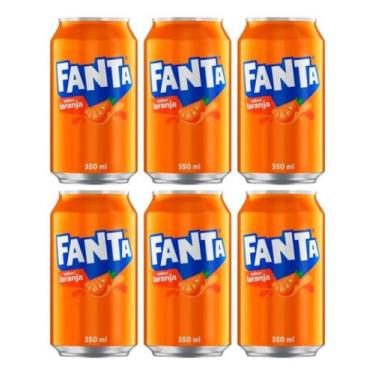Imagem de Kit C/6 Refrigerante Fanta Laranja 350ml