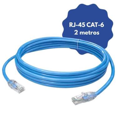 Imagem de Cabo De Rede Patch Cord Flexivel Rj-45 CFTV Cat-6 2 Metros Azul MCB-10