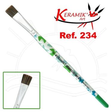 Imagem de Pincel Keramik Estampado Verde 234s - Chato, No 12