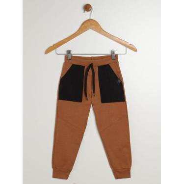 Imagem de Calça Moletom Infantil Para Menino - MARROM - BRINCAR E ARTE, Marrom, 