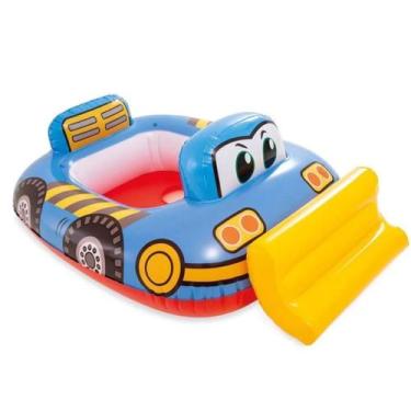 Imagem de Boia Inflável Baby Bote Kiddie Trator Azul 59586 - Intex, Azul