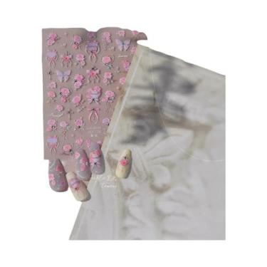 Imagem de Adesivos De Unha Coloridos 5D De Água-Viva, Decoração De Unhas De Alta