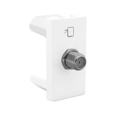 Imagem de Tomada Antena Tipo F 615030BC Conexão Coaxial para TV a Cabo Bivolt Branco Legrand