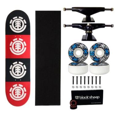 Imagem de Skate Element Profissional Roda Next Rolamento Black Sheep, Azul, Únic