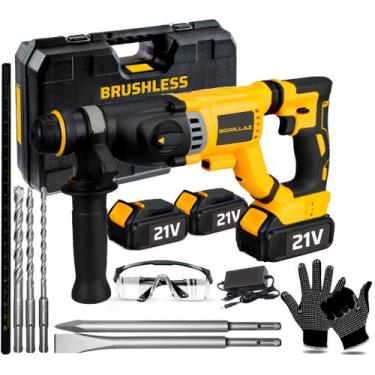 Imagem de Martelete Perfurador Brushless Sds 2 Baterias 21v + Maleta e Óculos - 