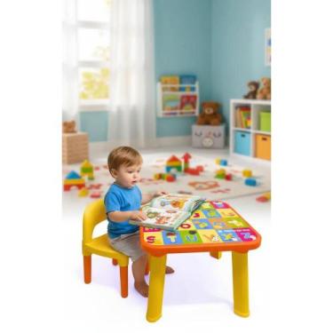 Imagem de 2x Mesinha Cadeira Infantil ABC Didática Aprendizado Diverti - Congrat