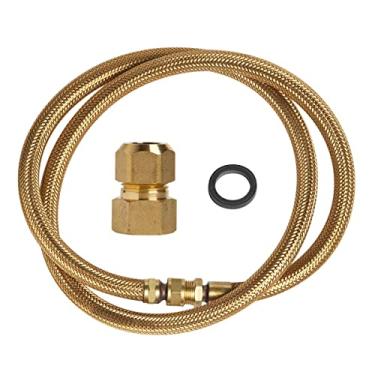 Imagem de Mangueira Gás Encanado 1,0m (Flexível de Tomback NBR 14177) + Adaptador para Fogão ou Forno