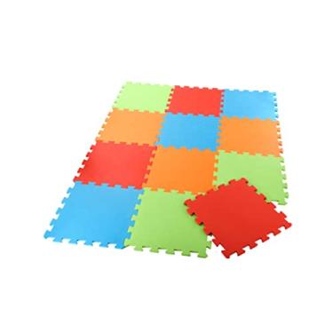 Imagem de Kit Colorido 16 Placas Tapete Tatame EVA 50x50x1cm 10mm