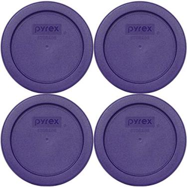 Imagem de Tampa de reposição de plástico roxo para armazenamento de alimentos Pyrex 7202-PC, Plum Purple, 1 Cup, 4