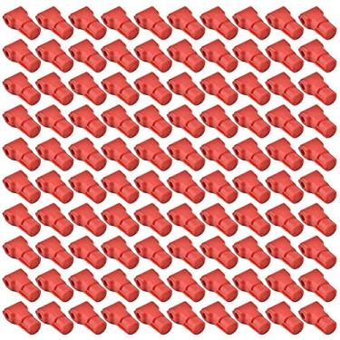 Imagem de 100 peças de telefone celular anti-roubo gancho de varejo loja de mercadorias trava vermelha usando um dispositivo de desbloqueio magnético especial para desbloquear (7 mm)