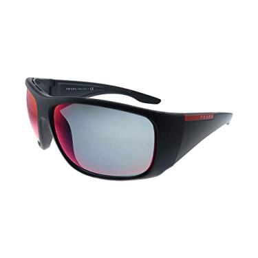 Imagem de Prada Linea Rossa PS 04VS 1B09Q1 Óculos de sol esporte plástico preto lente azul espelho
