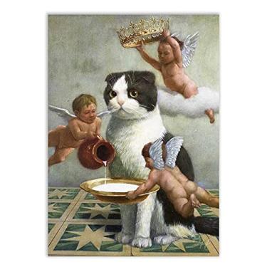 Imagem de Placa Decorativa Gato Coroado Tumblr Quadro Geek