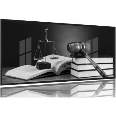 Imagem de Quadro Para Escritório de Advocacia em Preto e Branco 130x60 Moldura Preta 2x2
