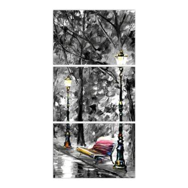 Imagem de Quadro Abstrato Vertical Para Corredor Hall Banco Da Praça
