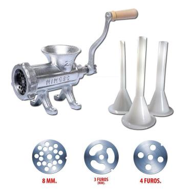 Imagem de Maquina De Moer Carne Manual Nº22P C/3 Discos + 3 Funis