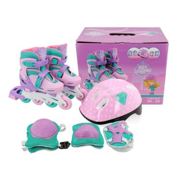 Imagem de Patins Infantil In Line 3 Em 1 Multi Unitoys Com Kit Proteção