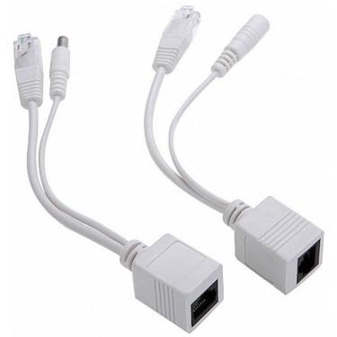 Imagem de Par De Cabo Adaptador Injetor Poe Rj45 Macho E Fêmea 20 Cm