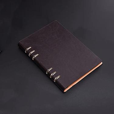 Imagem de A5 notebook presente de negócios simples folha solta bloco de notas estudante diário memorando nota escritório escola, marrom escuro