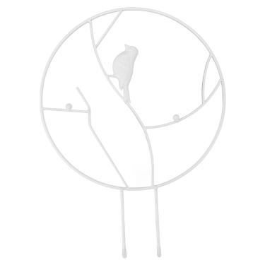 Imagem de Natudeco pássaro jardim treliça 8,8 onças armação de escalada redonda de metal suporte de topiaria bonito leve e engrossado prateleira para culturas vegetais em vaso de frutas(white)